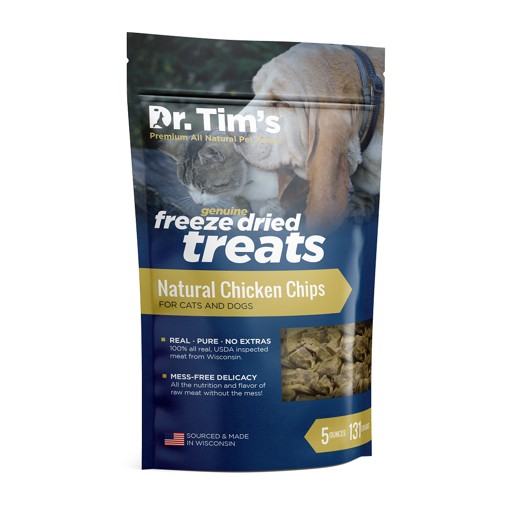 Dr. Tim s Freeze Dried Natural Chicken Chips Dog and Cat Treats 5 oz