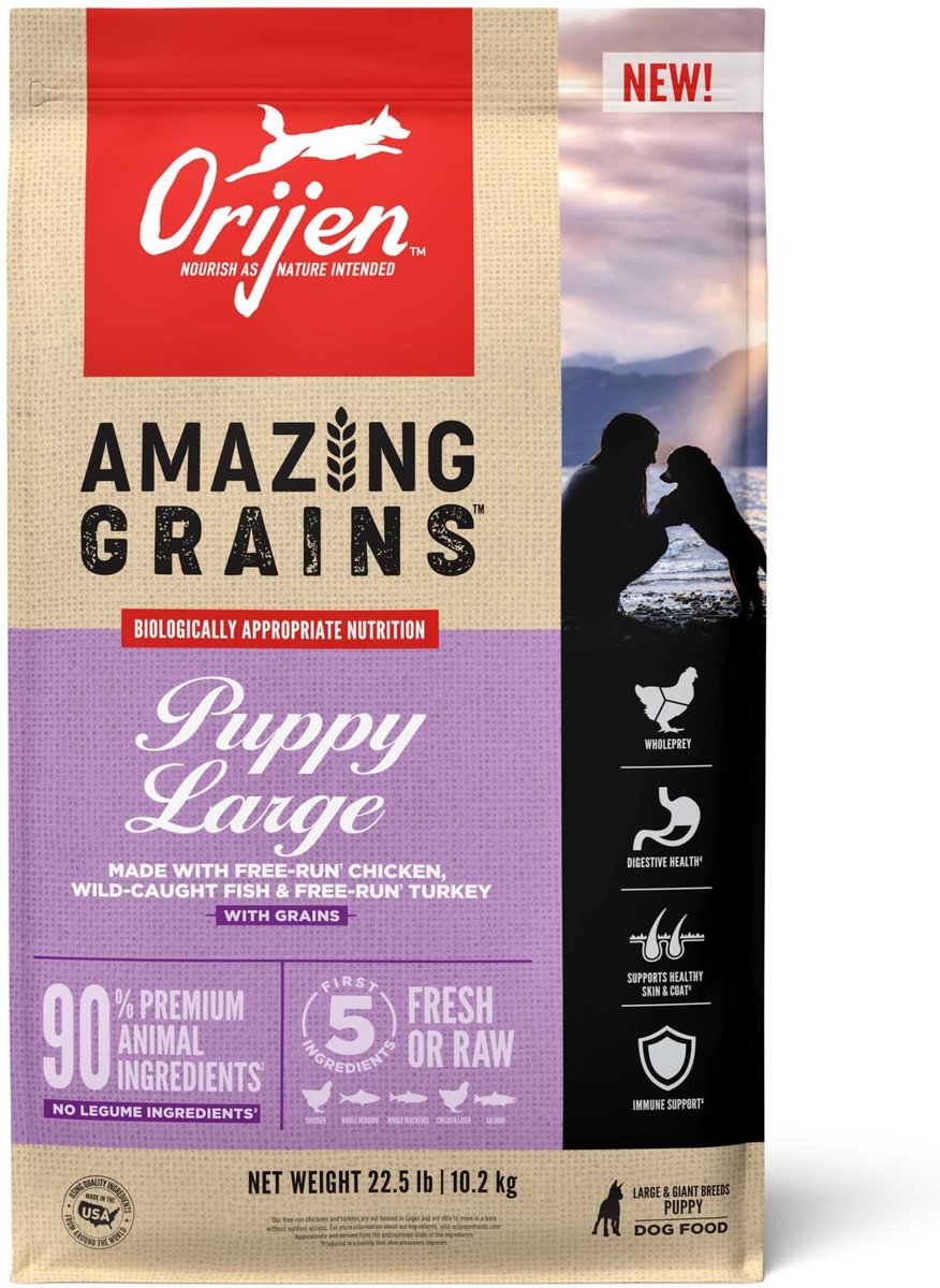 Orijen Amazing Grains Large Breed Puppy Dry Food Hearty Pet