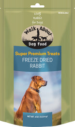 Walk About Premium Freeze Dried Rabbit Treats for Dogs Hearty Pet