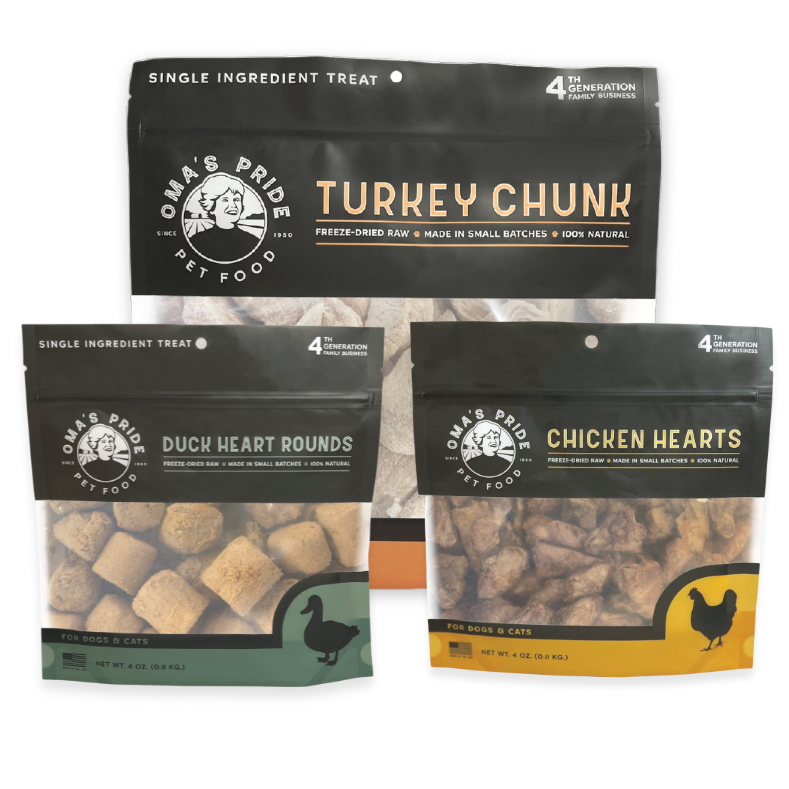 Oma's Pride Variety Pack Freeze-Dried Turkey, Duck, and Chicken