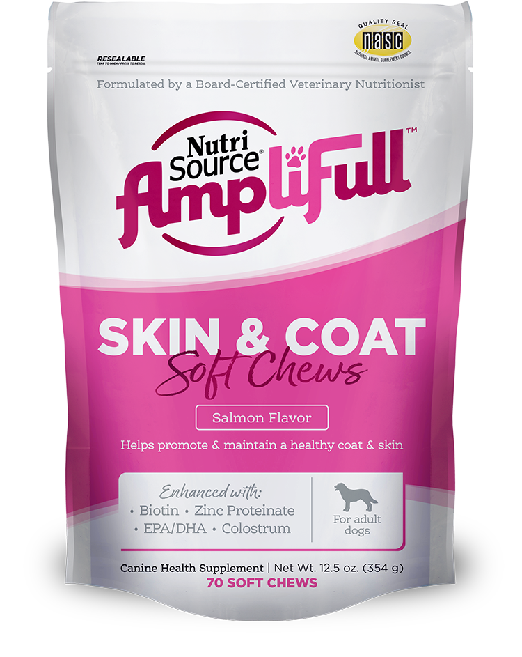 Nutrisource AmpliFull Skin & Coat Dog Soft Chew Supplement