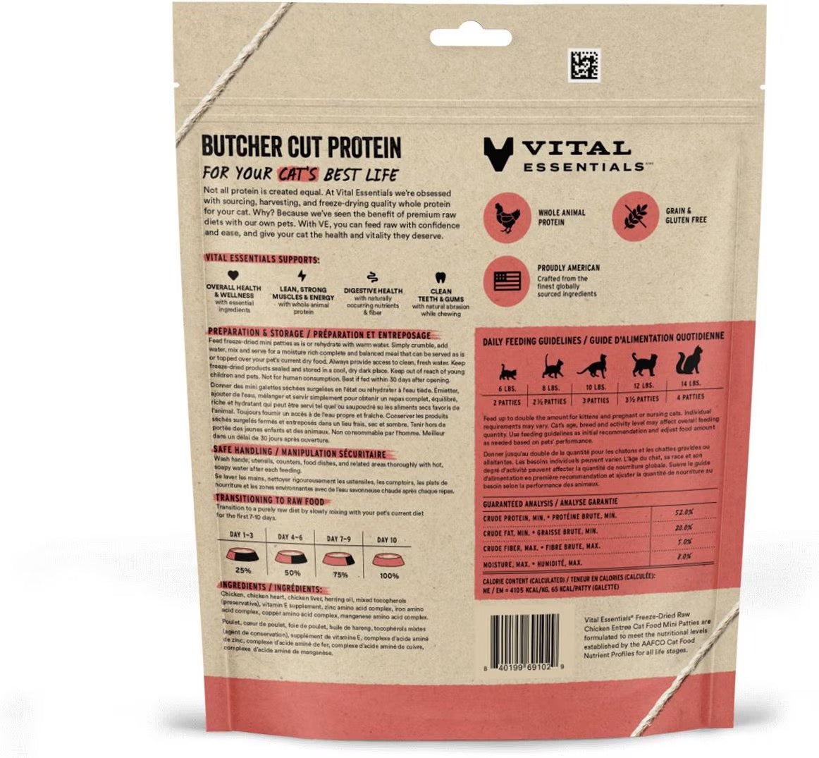 Vital Essentials Vital Cat Freeze-Dried Patties Chicken Recipe