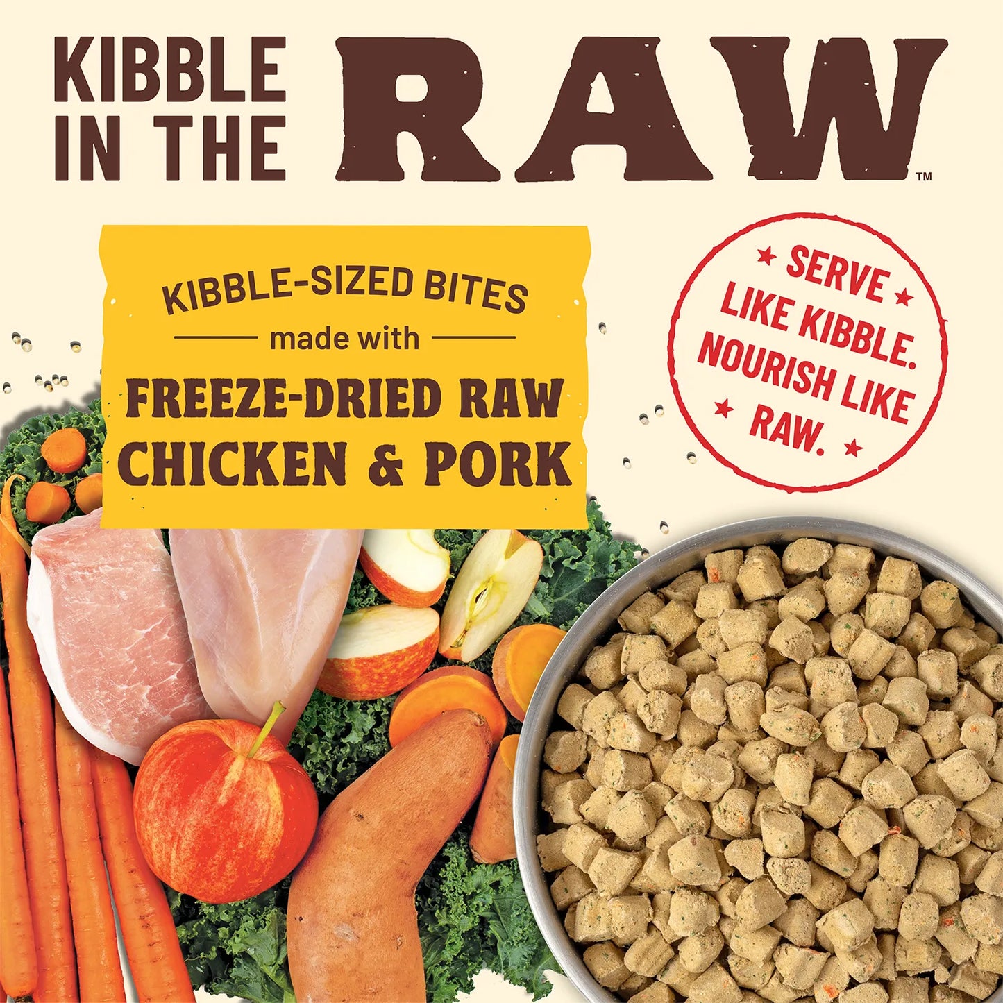 Primal Kibble In The Raw Freeze-Dried Chicken and Pork Puppy Recipe