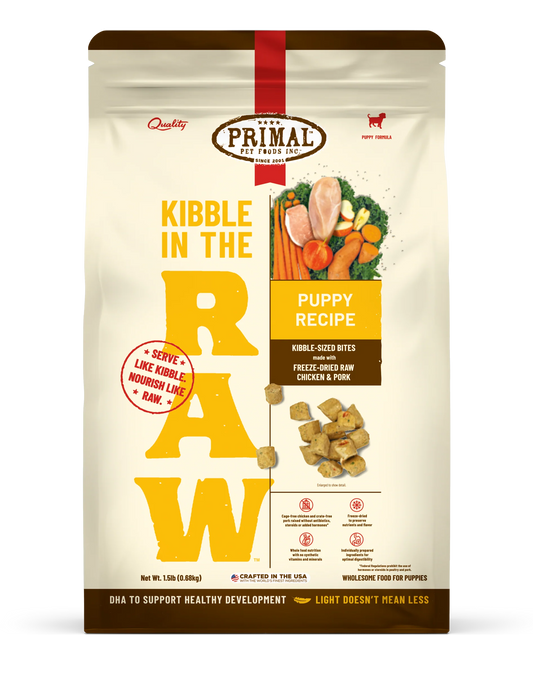 Primal Kibble In The Raw Freeze-Dried Chicken and Pork Puppy Recipe