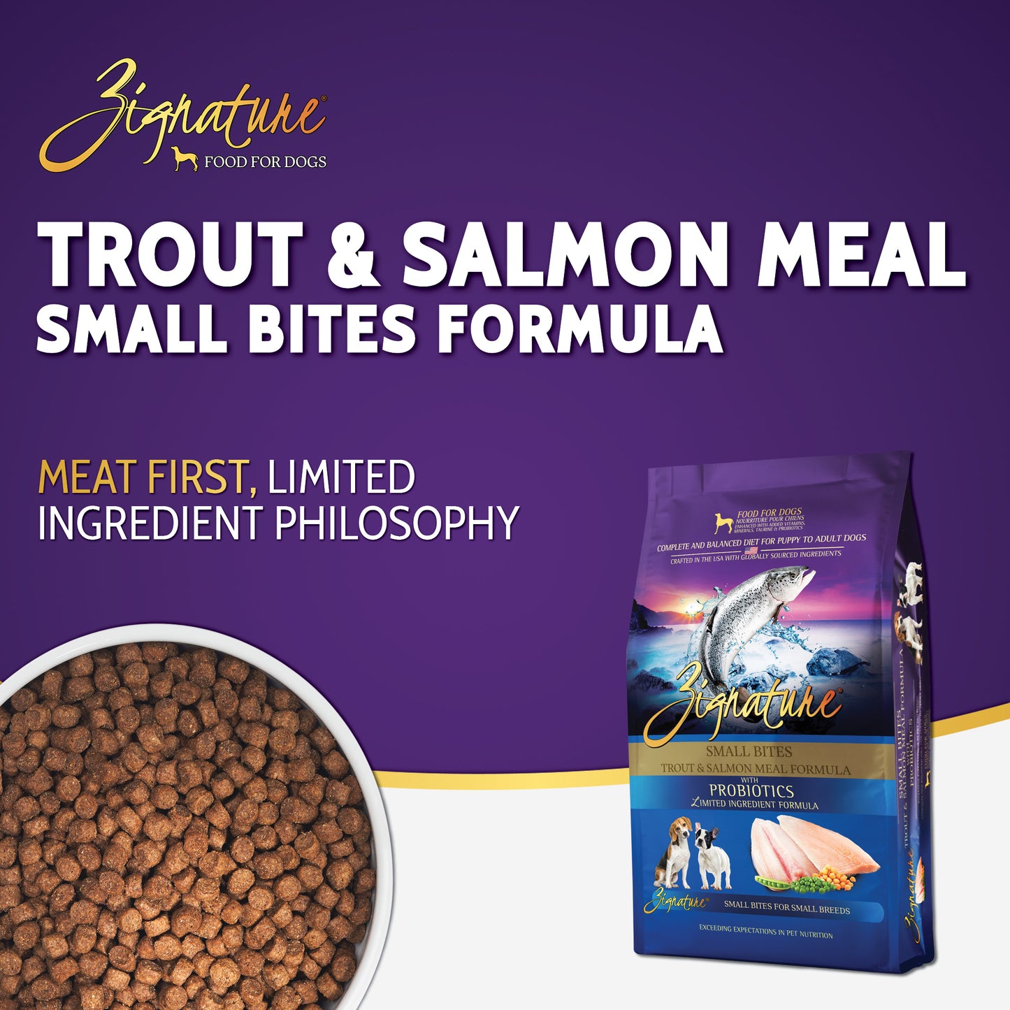 Zignature Trout and Salmon Meal Little Bites Formula