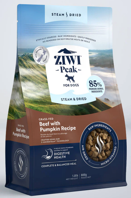 Ziwi Peak Steam & Dried Beef with Pumpkin Recipe for Dogs