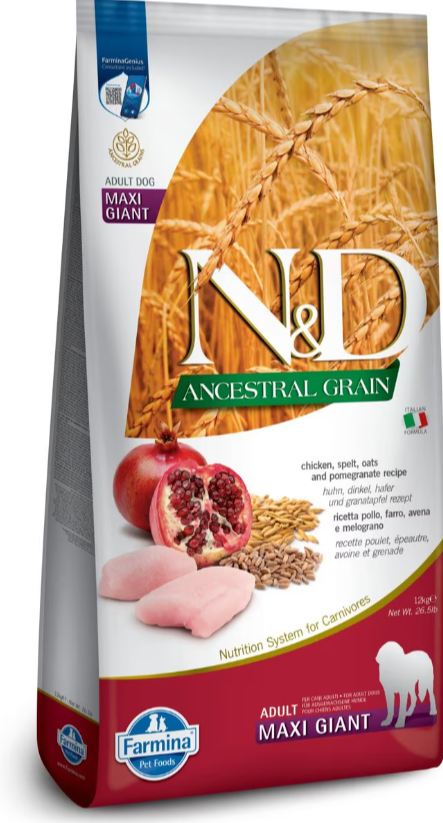 Farmina Natural & Delicious Ancestral Grain Chicken and Pomegranate Maxi & Giant Adult Dog