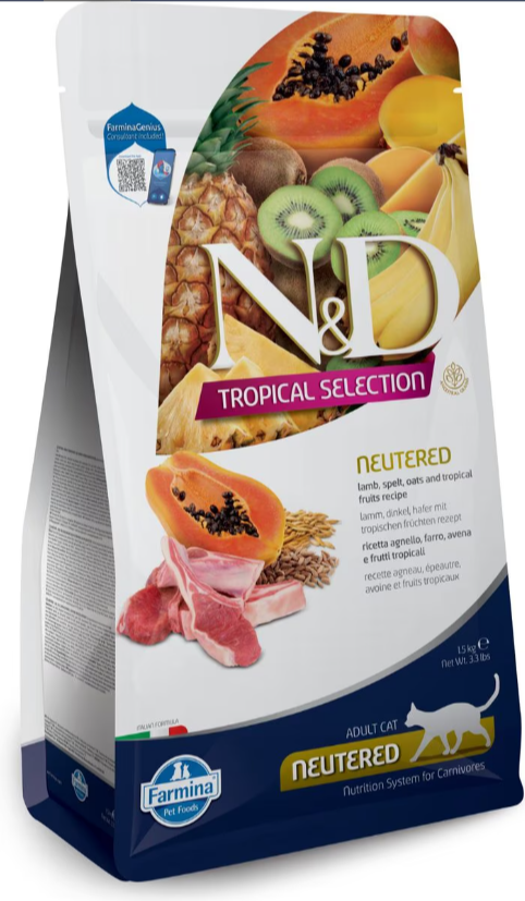 Farmina Natural & Delicious Tropical Selection Lamb Neutered Adult Cat Food