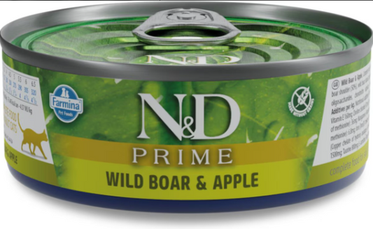 Farmina Natural & Delicious Prime Wild Boar and Apple Canned Adult Cat Food