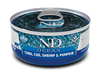 Farmina Natural & Delicious Ocean Tuna, Cod, Shrimp and Pumpkin Canned Adult Cat Food