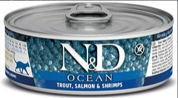 Farmina Natural & Delicious Ocean Trout, Salmon and Shrimp Canned Adult Cat Food