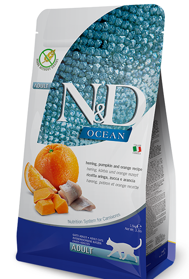 Farmina Natural & Delicious Ocean Herring, Pumpkin and Orange Adult Cat Food