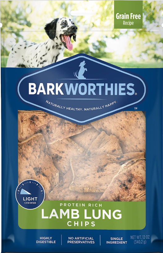 Barkworthies Lamb Lung Chips For Dogs