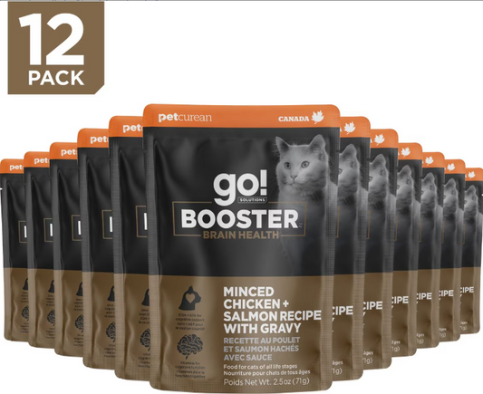 Go! Solutions Booster Brain Health Minced Chicken + Salmon With Gravy For Cats