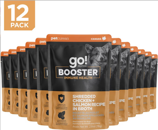 Go! Solutions Booster Immune Health Shredded Chicken + Salmon In Broth For Dogs