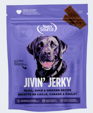 Nutrisource Quail, Duck & Chicken Jivin' Jerky For Dogs