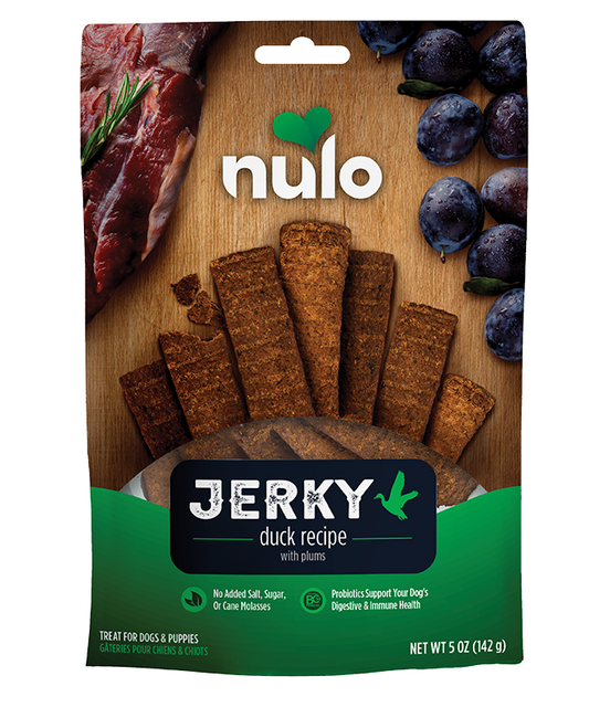 Nulo FreeStyle Dog Jerky Strip Treat Duck with Plum