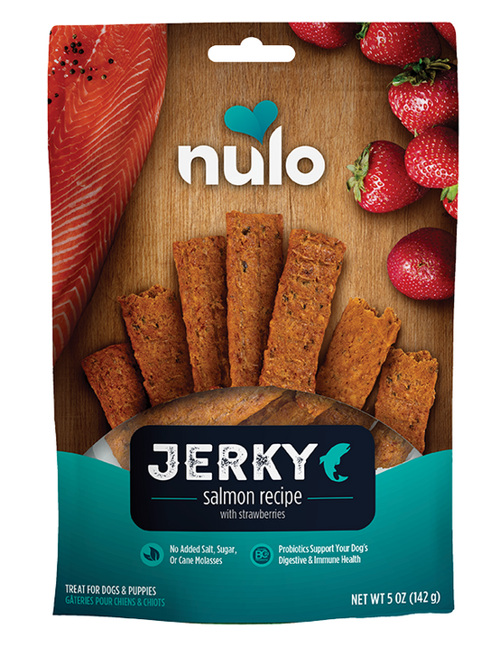 Nulo FreeStyle Dog Jerky Strip Treat Salmon with Strawberry