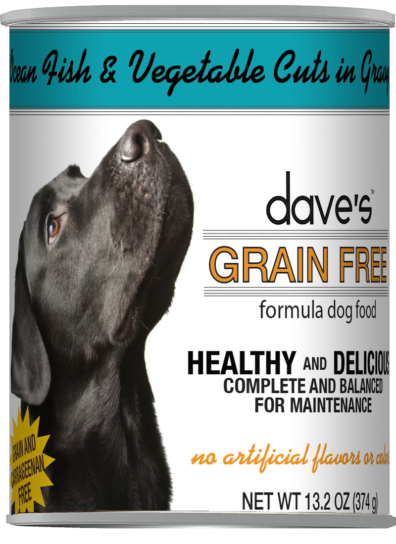 Dave’s Grain Free Ocean Fish & Vegetables Cuts in Gravy Canned Dog Food